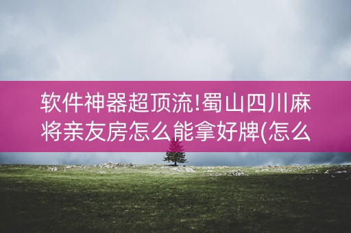 软件神器超顶流!蜀山四川麻将亲友房怎么能拿好牌(怎么刷好牌)