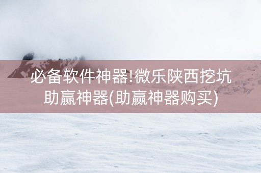必备软件神器!微乐陕西挖坑助赢神器(助赢神器购买)