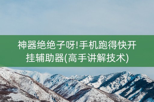 神器绝绝子呀!手机跑得快开挂辅助器(高手讲解技术)