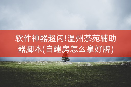 软件神器超闪!温州茶苑辅助器脚本(自建房怎么拿好牌)