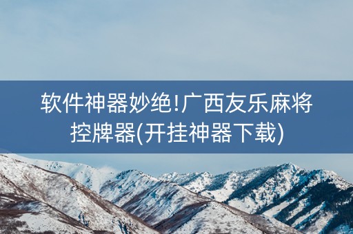 软件神器妙绝!广西友乐麻将控牌器(开挂神器下载)