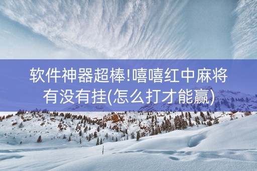 软件神器超棒!嘻嘻红中麻将有没有挂(怎么打才能赢)