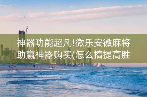 神器功能超凡!微乐安徽麻将助赢神器购买(怎么搞提高胜率)