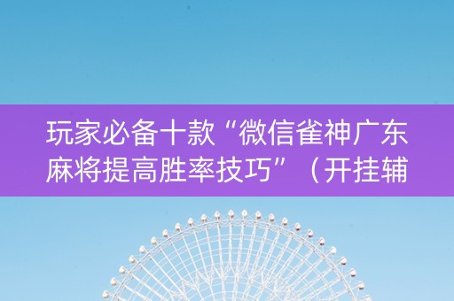 玩家必备十款“微信雀神广东麻将提高胜率技巧”（开挂辅助器脚本)