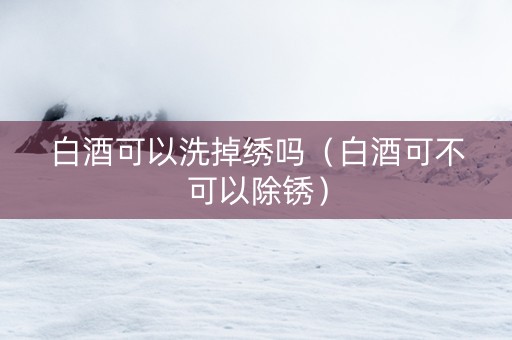 白酒可以洗掉绣吗（白酒可不可以除锈）