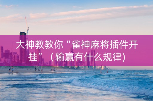 大神教教你“雀神麻将插件开挂”（输赢有什么规律)