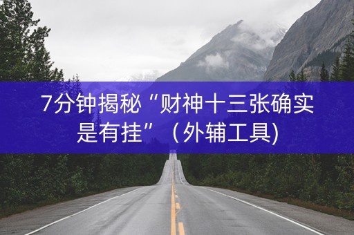 7分钟揭秘“财神十三张确实是有挂”（外辅工具)