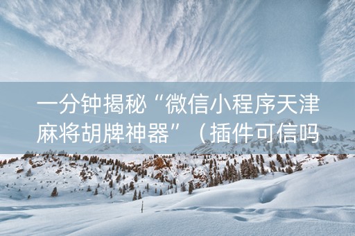 一分钟揭秘“微信小程序天津麻将胡牌神器”（插件可信吗)