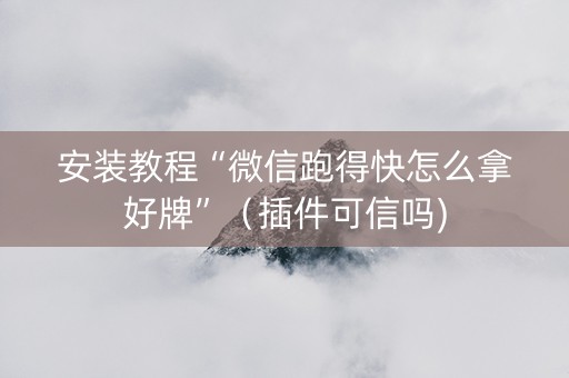 安装教程“微信跑得快怎么拿好牌”（插件可信吗)