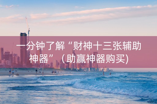 一分钟了解“财神十三张辅助神器”（助赢神器购买)