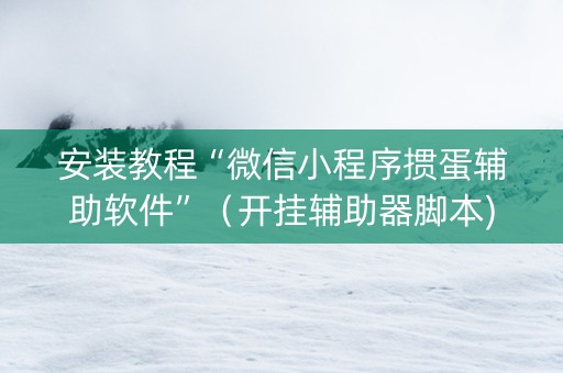 安装教程“微信小程序掼蛋辅助软件”（开挂辅助器脚本)