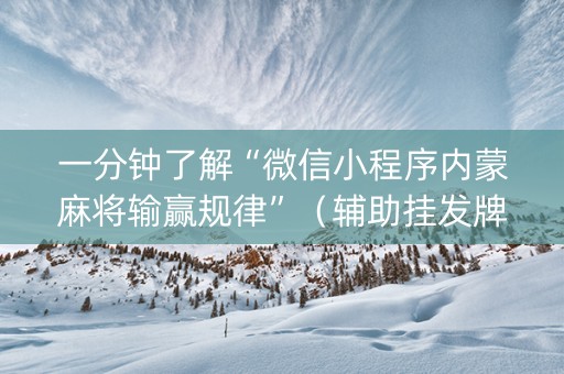 一分钟了解“微信小程序内蒙麻将输赢规律”（辅助挂发牌规律)