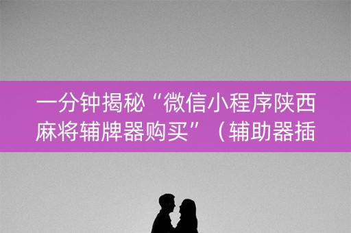 一分钟揭秘“微信小程序陕西麻将辅牌器购买”（辅助器插件)