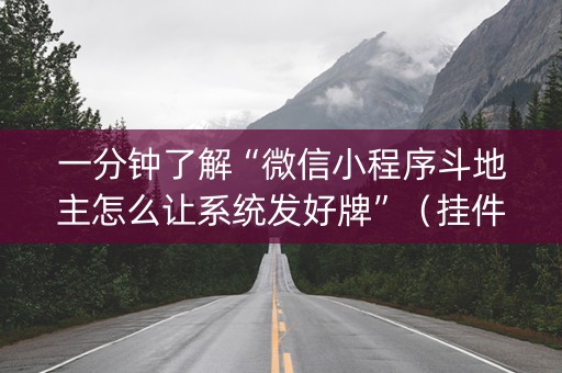 一分钟了解“微信小程序斗地主怎么让系统发好牌”（挂件神器)