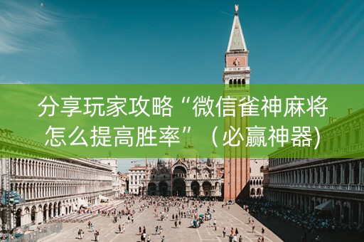 分享玩家攻略“微信雀神麻将怎么提高胜率”（必赢神器)