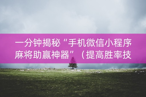一分钟揭秘“手机微信小程序麻将助赢神器”（提高胜率技巧)