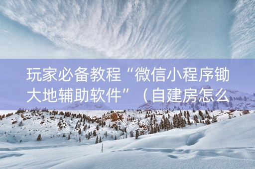 玩家必备教程“微信小程序锄大地辅助软件”（自建房怎么拿好牌)