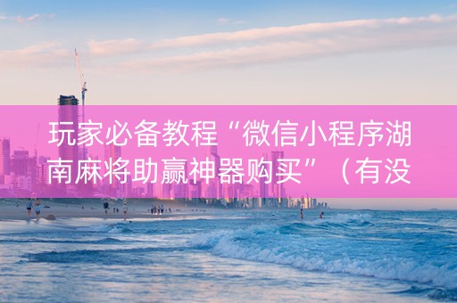 玩家必备教程“微信小程序湖南麻将助赢神器购买”（有没有猫腻)