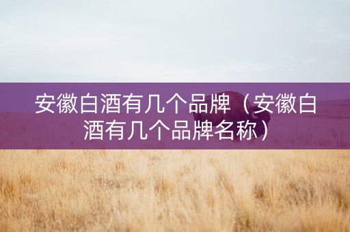 安徽白酒有几个品牌（安徽白酒有几个品牌名称）
