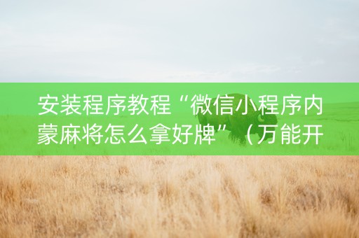 安装程序教程“微信小程序内蒙麻将怎么拿好牌”（万能开挂神器)