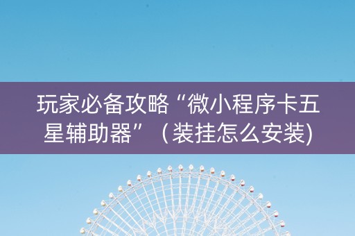 玩家必备攻略“微小程序卡五星辅助器”（装挂怎么安装)