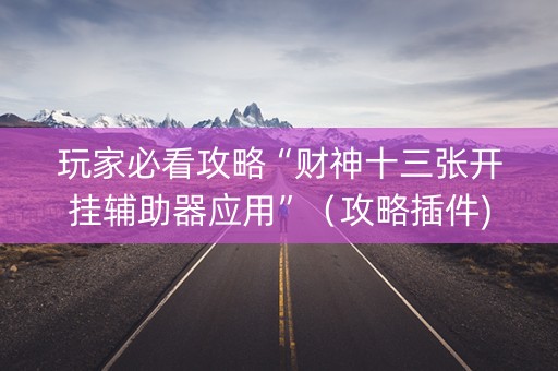 玩家必看攻略“财神十三张开挂辅助器应用”（攻略插件)