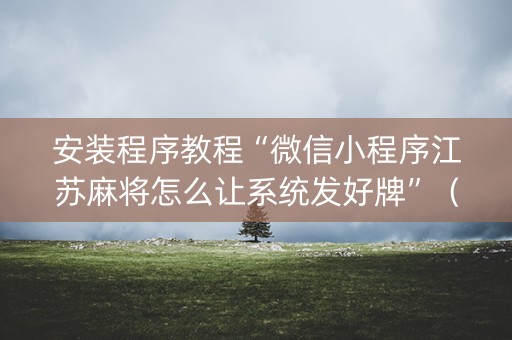 安装程序教程“微信小程序江苏麻将怎么让系统发好牌”（辅助器插件)