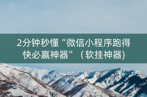 2分钟秒懂“微信小程序跑得快必赢神器”（软挂神器)