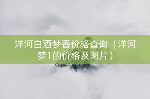 洋河白酒梦香价格查询（洋河梦1的价格及图片）