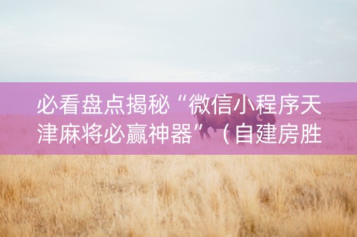 必看盘点揭秘“微信小程序天津麻将必赢神器”（自建房胜负规律)