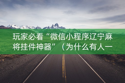 玩家必看“微信小程序辽宁麻将挂件神器”（为什么有人一直赢)