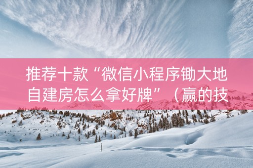推荐十款“微信小程序锄大地自建房怎么拿好牌”（赢的技巧规律)