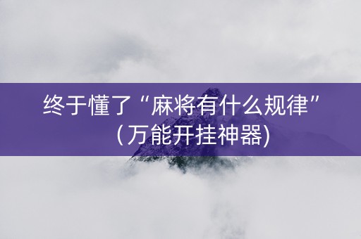 终于懂了“麻将有什么规律”（万能开挂神器)