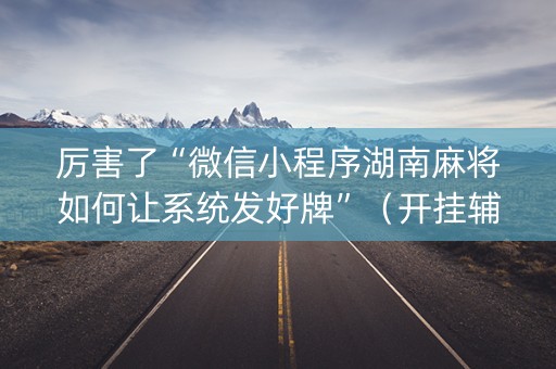 厉害了“微信小程序湖南麻将如何让系统发好牌”（开挂辅助脚本)