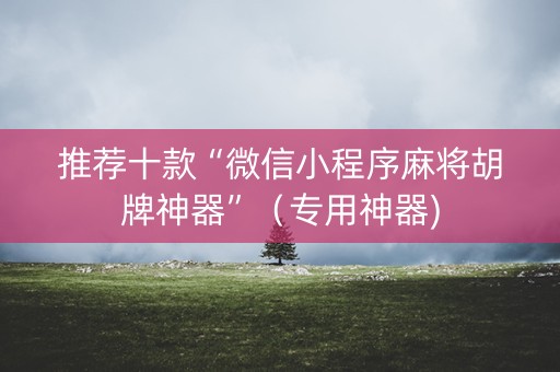 推荐十款“微信小程序麻将胡牌神器”（专用神器)