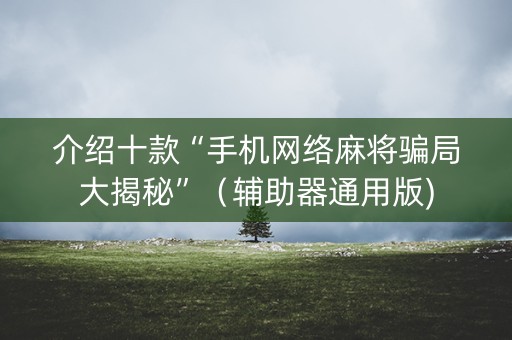 介绍十款“手机网络麻将骗局大揭秘”（辅助器通用版)
