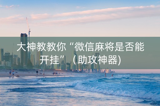 大神教教你“微信麻将是否能开挂”（助攻神器)