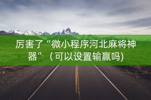 厉害了“微小程序河北麻将神器”（可以设置输赢吗)