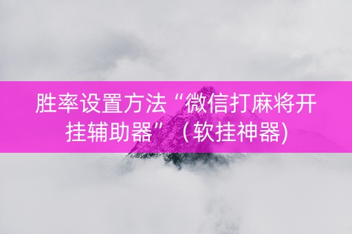 胜率设置方法“微信打麻将开挂辅助器”（软挂神器)