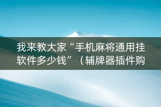 我来教大家“手机麻将通用挂软件多少钱”（辅牌器插件购买)