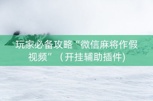 玩家必备攻略“微信麻将作假视频”（开挂辅助插件)