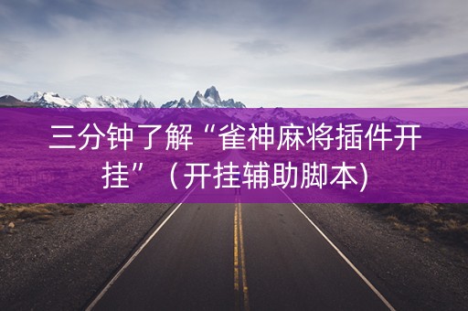 三分钟了解“雀神麻将插件开挂”（开挂辅助脚本)