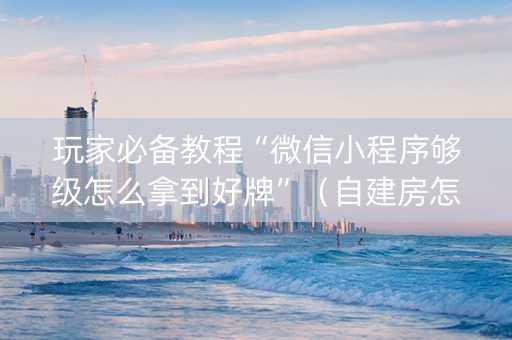 玩家必备教程“微信小程序够级怎么拿到好牌”（自建房怎么赢)