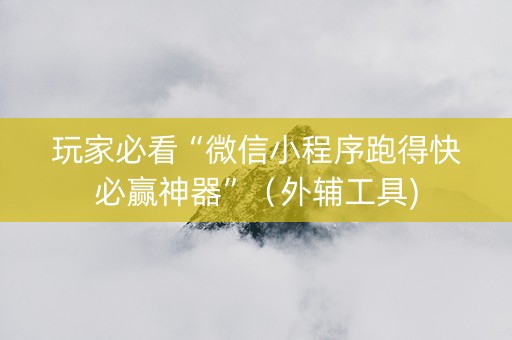 玩家必看“微信小程序跑得快必赢神器”（外辅工具)