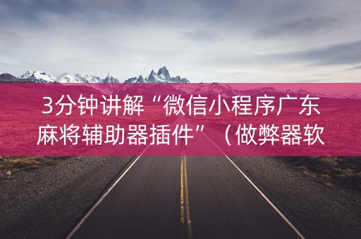 3分钟讲解“微信小程序广东麻将辅助器插件”（做弊器软件下载)