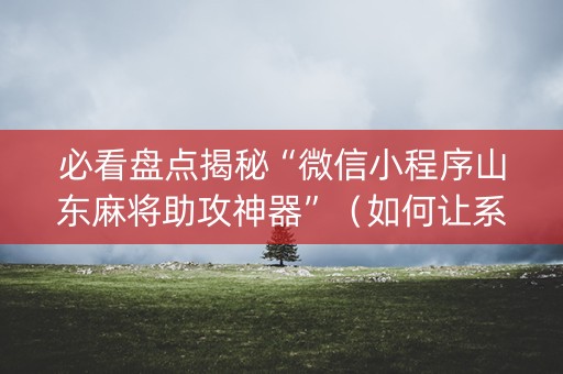必看盘点揭秘“微信小程序山东麻将助攻神器”（如何让系统发好牌)