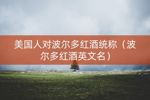 美国人对波尔多红酒统称（波尔多红酒英文名）