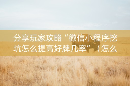 分享玩家攻略“微信小程序挖坑怎么提高好牌几率”（怎么设置才能赢)