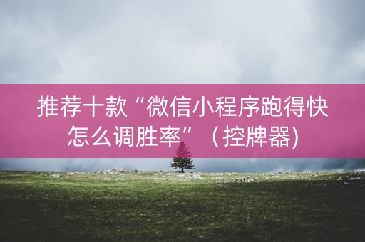 推荐十款“微信小程序跑得快怎么调胜率”（控牌器)