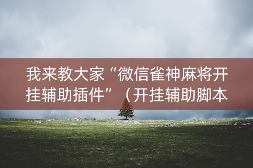 我来教大家“微信雀神麻将开挂辅助插件”（开挂辅助脚本)